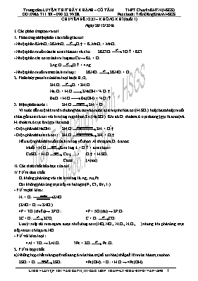 Chuyên đề Oxi  không khí (buổi 1)